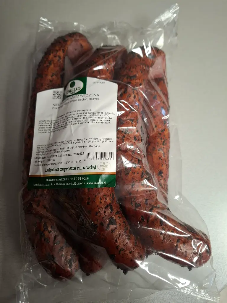 Kielbasa drewnem wedzona +/- 1,2kg Saucisse de porc fumé au bois
