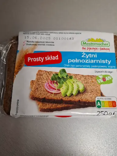 Chleb zytni pelnoziarnisty 250g Pain seigle complet pasteurisé 