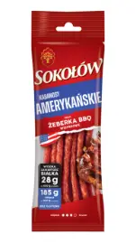 KABANOSY AMERYKANSKIE 105g - Saucisses finne porc saveur barbecue